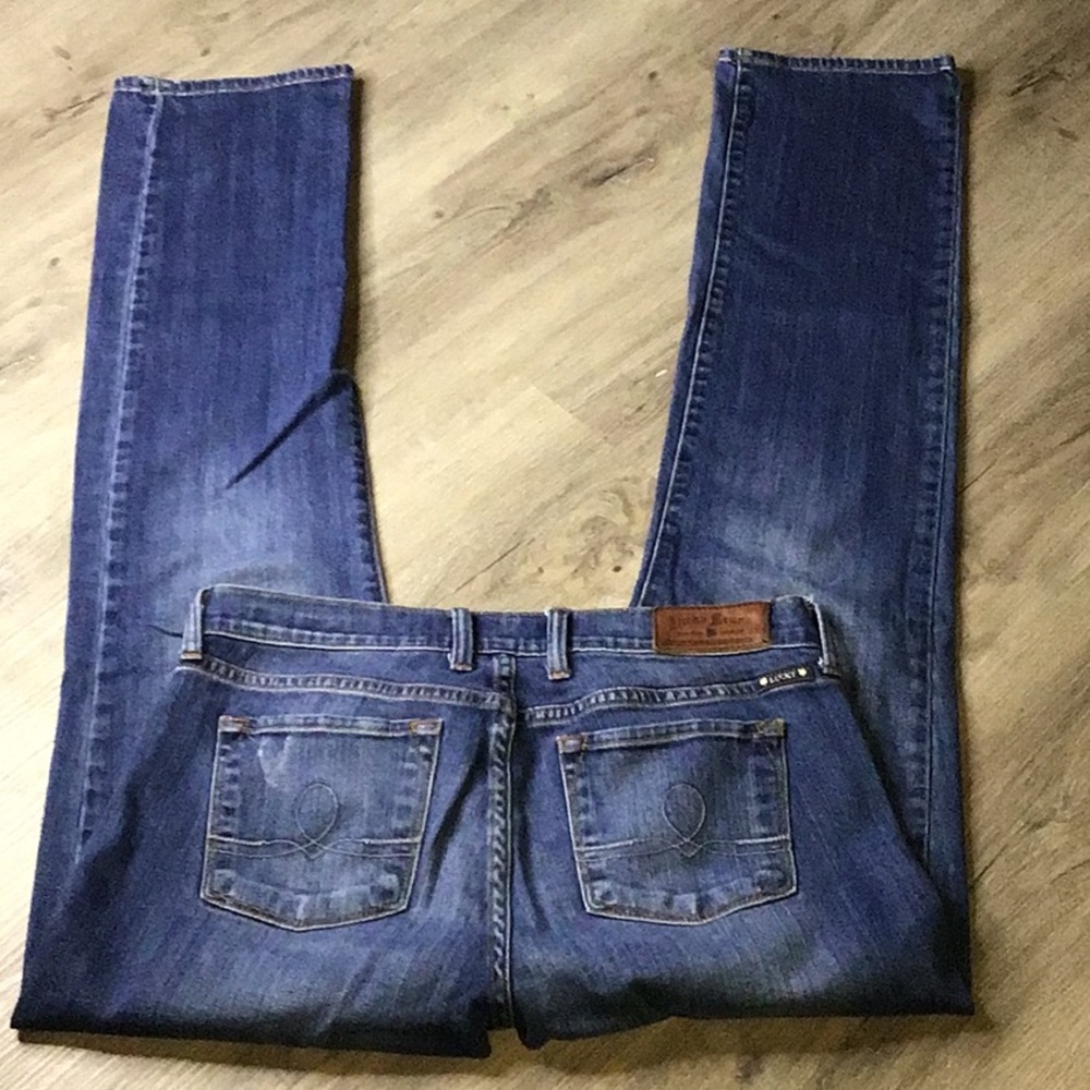 🍀Lucky Brand Sofia Straight Jeans Women’s 8 Long Mid Rise Denim #709 - Picture 3 of 9